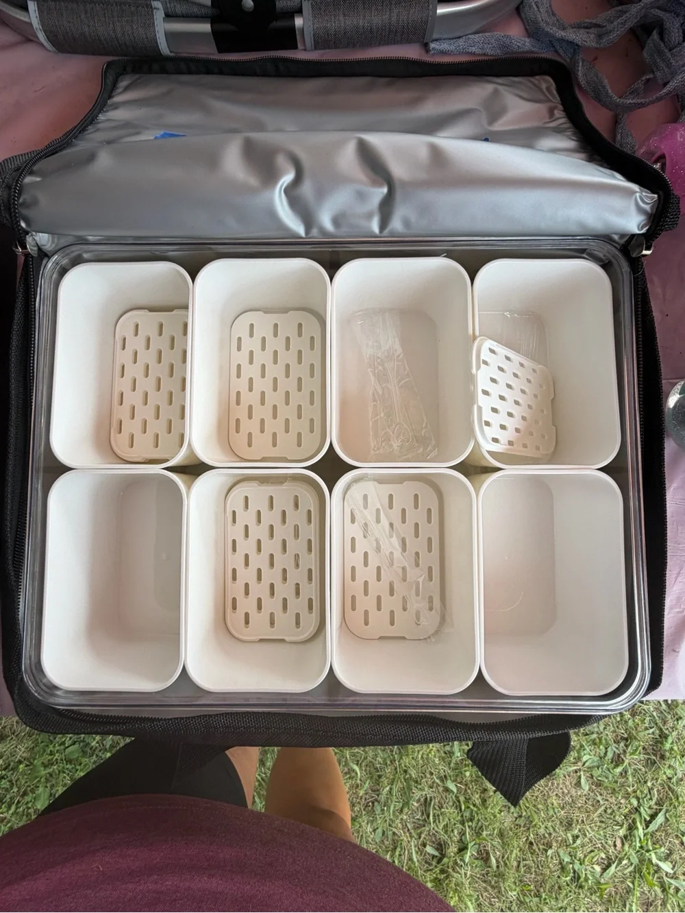 Insulated Portable Snack Box Organizer in Cream - Brand Unspecified